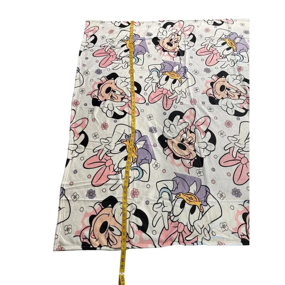 Minnie Daisy Duck Soft Fleece Throw Blanket 58x50 Pink Purple Polyester Cute